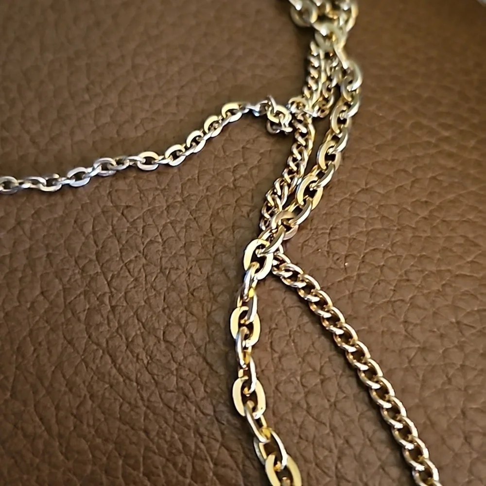 3/$30 Dainty Goldtone Layered Chain Necklace